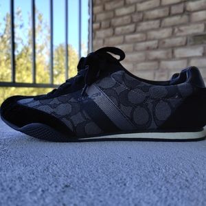 Coach Kelson Outline Black Suede Size 8 in box